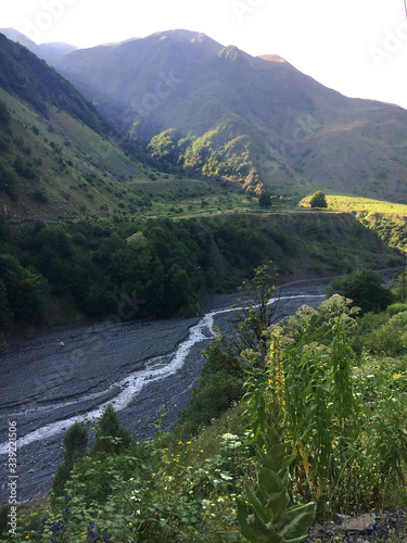 Sari-bash river.Gakh, Azerbaijan photo