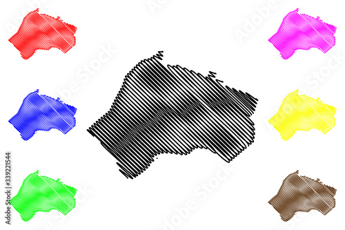 Sukhumi City (Georgia, Republic of Abkhazia) map vector illustration, scribble sketch City of Sokhumi map