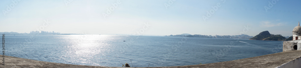 View of Guanabara Bay and Rio de Janeiro - Niteroi Bridge, Brazil