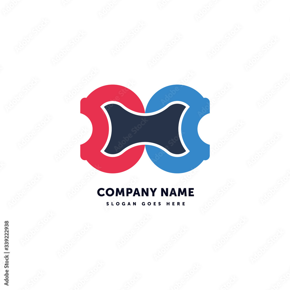 Chain Vector Logo. Abstract icon mark design template. Creative logotype concept element sign shape.