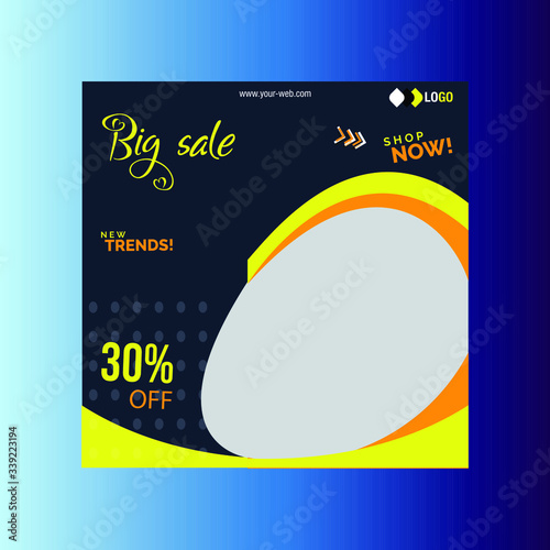 Discount fashion sale offer social media instagram marketing post template