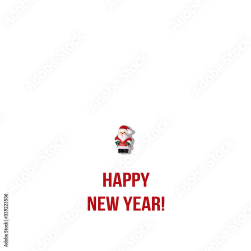 Santa Claus, Happy New Year card.   New Year minimal background  © 8H