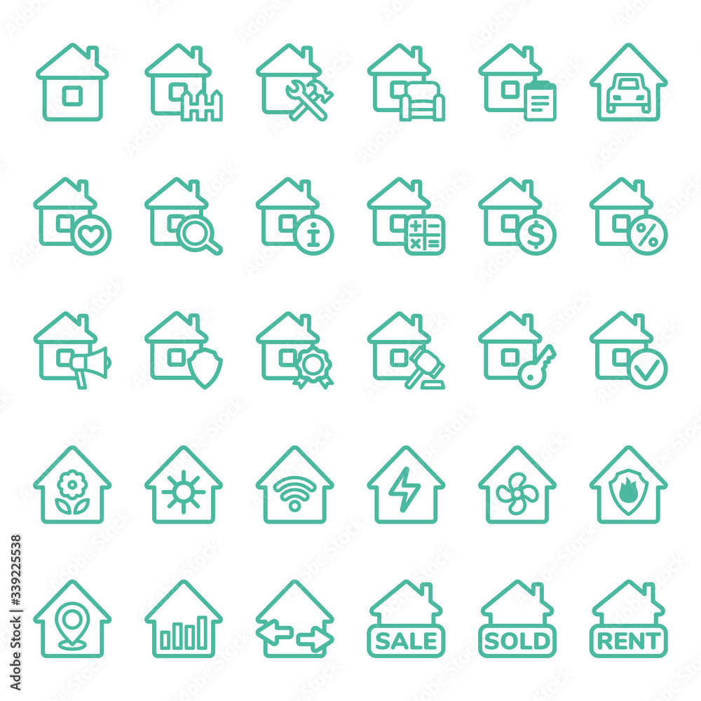Set of real estate icons. Vector illustration