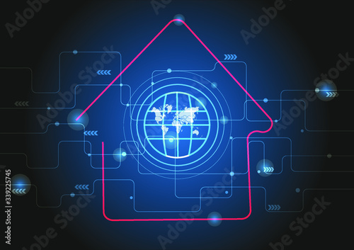  Work at home during an outbreak of the COVID-19 virus. Coronavirus quarantine preventive measures. Prevent infection spreading. Vector illustration