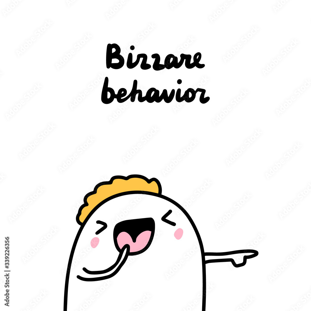 Bizzare behavior symptom of schizophrenia man expressive in cartoon comic style hand drawn Bizzare behavior symptom of schizophrenia man expressive in cartoon comic style hand drawn