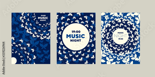 Moth round light concept music night poster