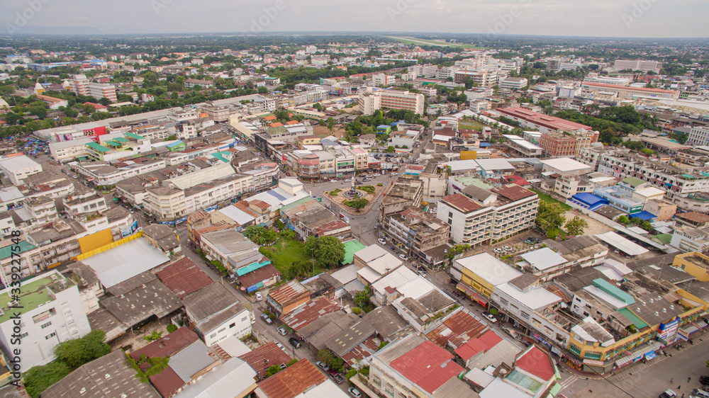 Naklejka premium city view from drone