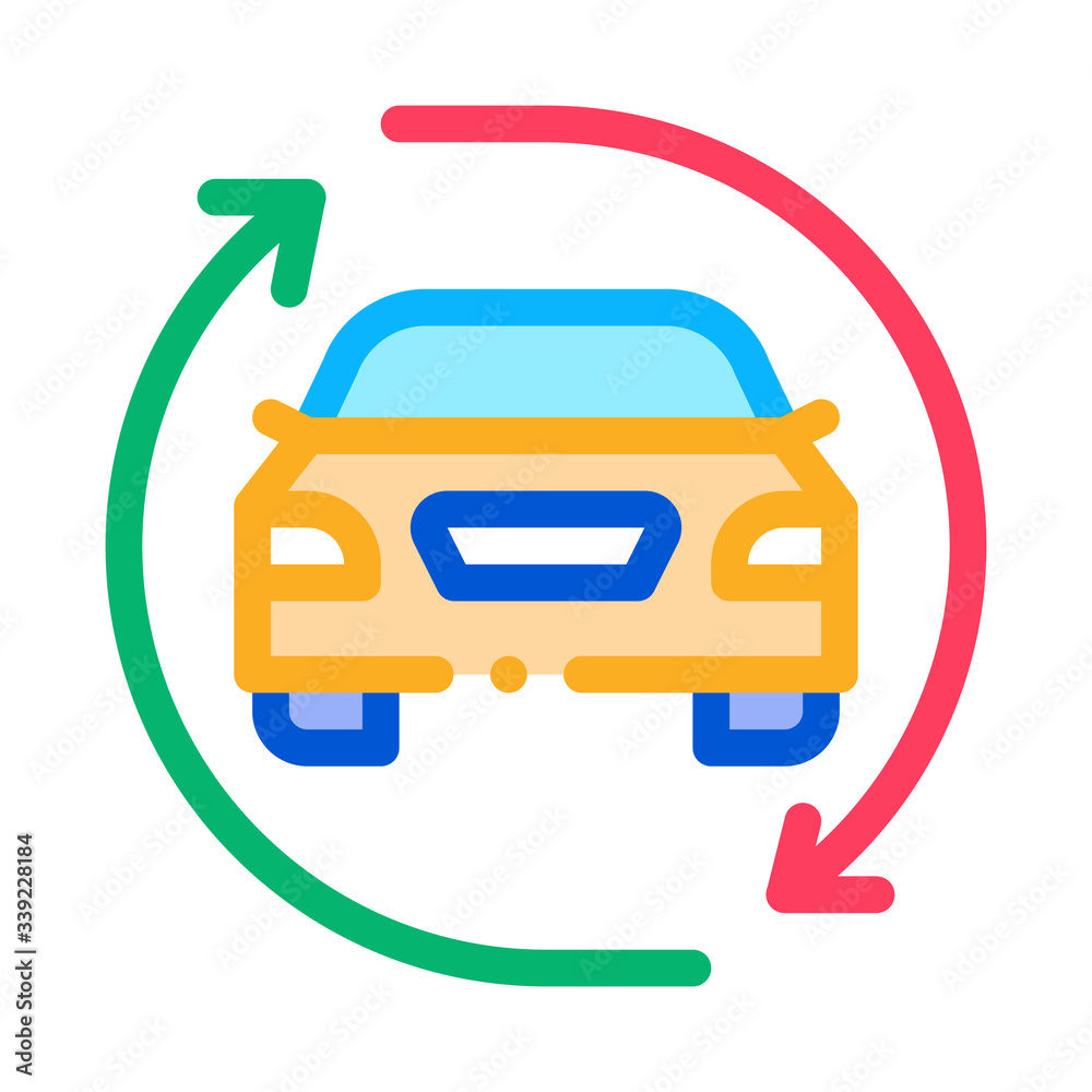 car exchange icon vector. car exchange sign. color symbol illustration