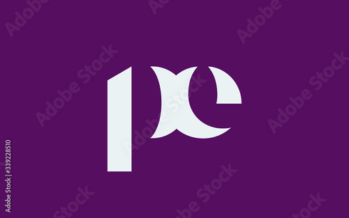 pe or ep and p or e lowercase Letter Initial Logo Design, Vector Template