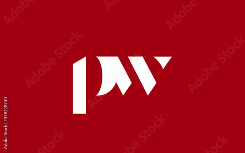 pw or wp and p or w lowercase Letter Initial Logo Design, Vector Template