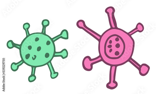 An illustration of the virus cells. 3d Illustration.