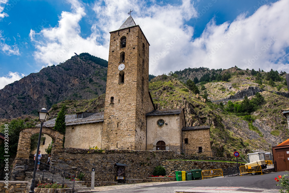 Landmark of Canillo village in Andorra.