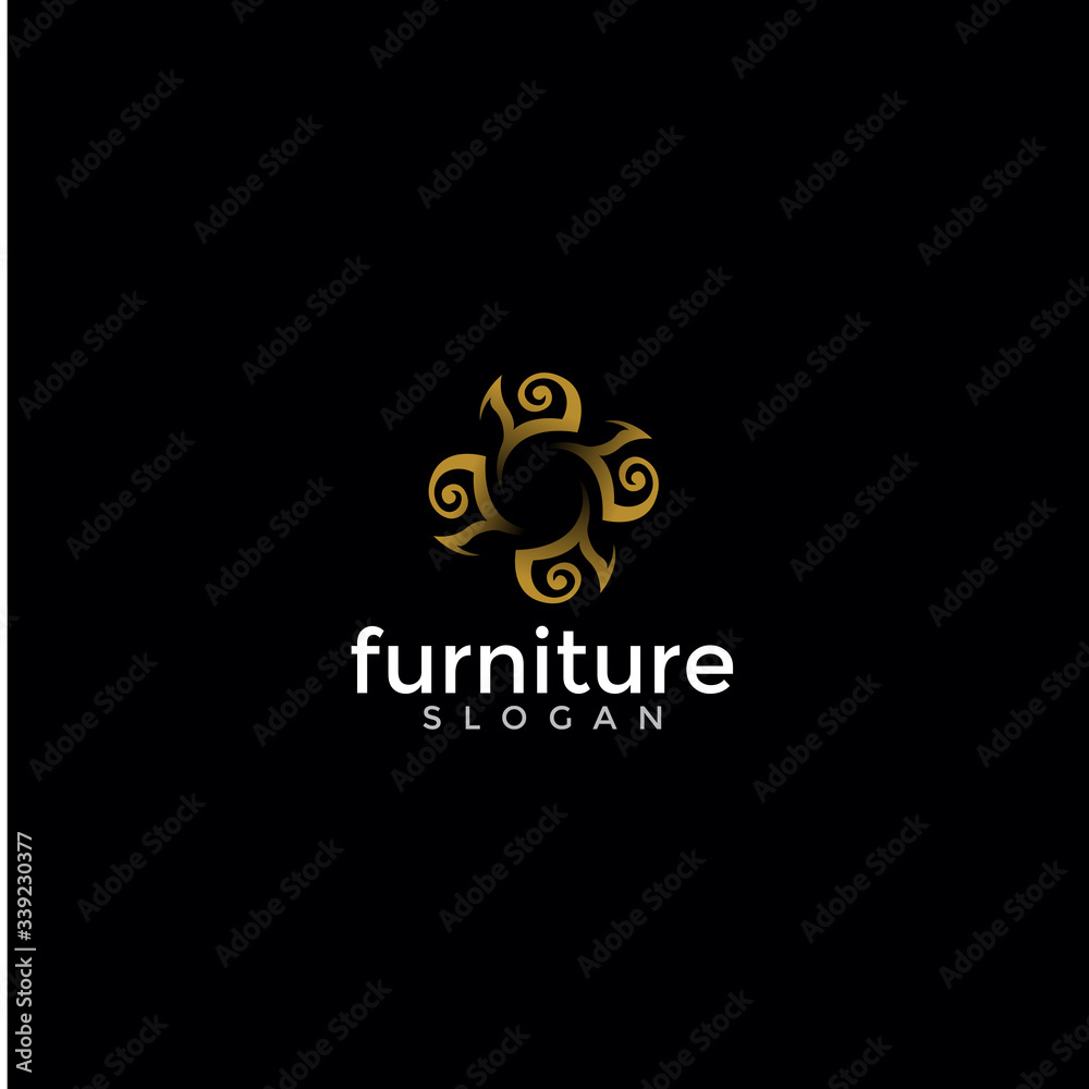 luxury furniture, interior, decoration logo template design