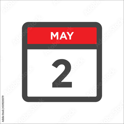 May 2 calendar icon w day of month