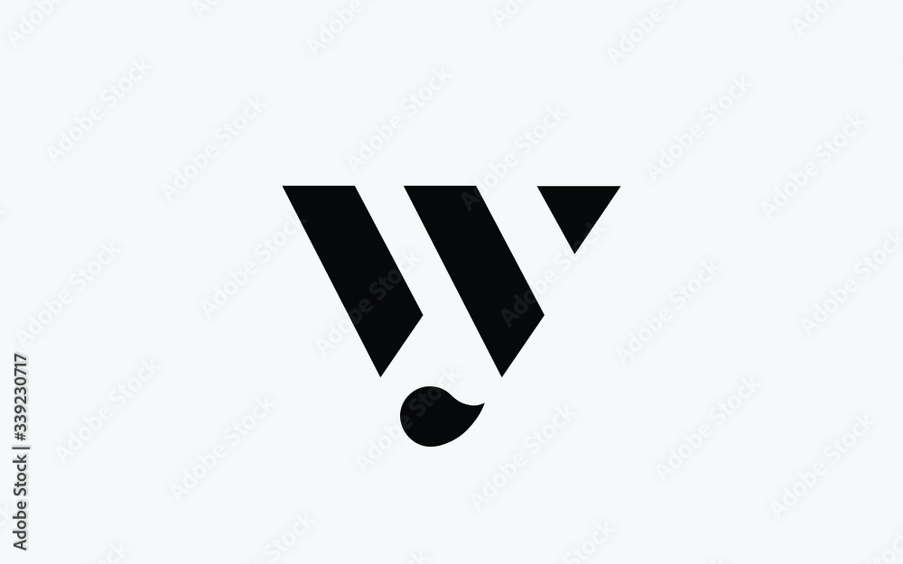 wy or yw and w or y lowercase Letter Initial Logo Design, Vector Template