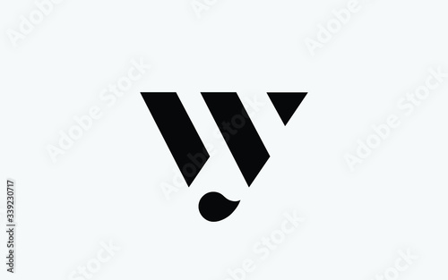 wy or yw and w or y lowercase Letter Initial Logo Design, Vector Template