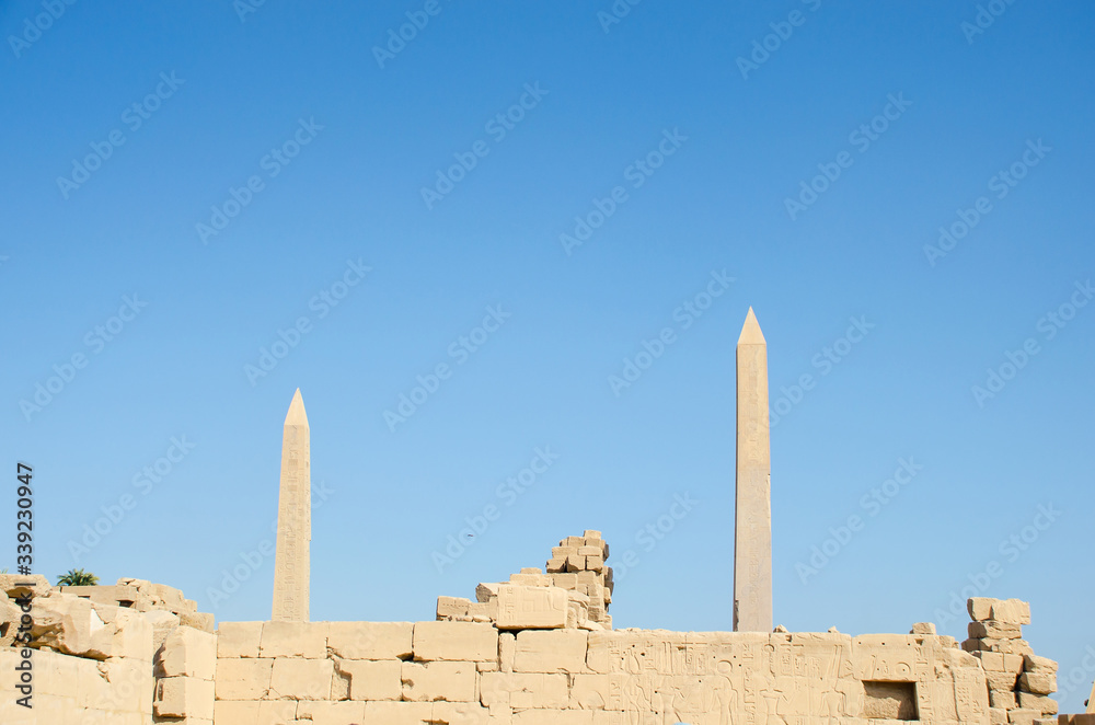 Luxor, Egypt. Obelisks at the Karnak Temple