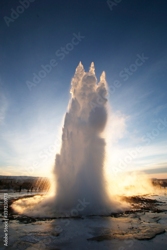 Canvas Print The geyser strokkur in Iceland, Europe