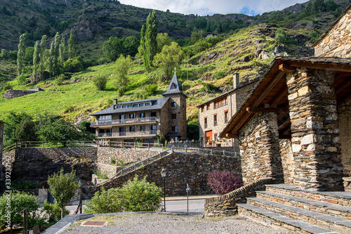 Landmark of Andorra La Vella, capital of Andorra.