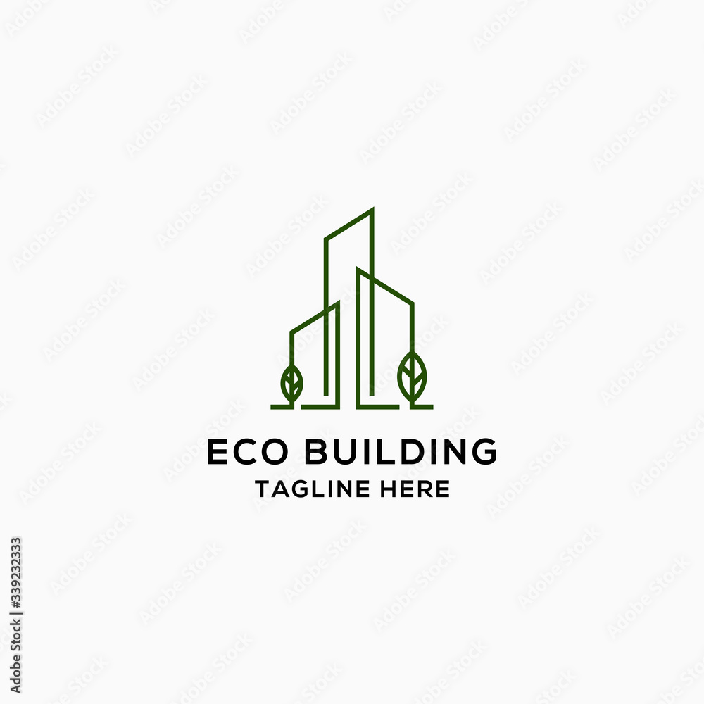 Eco Building Real Estate Logo Icon Design Template.Green, Construction Vector Illustration Eco Building Real Estate Logo Icon Design Template.Green, Construction Vector Illustration