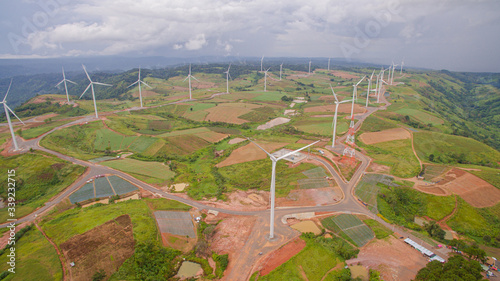 big wind turbine on mountain © tearsze