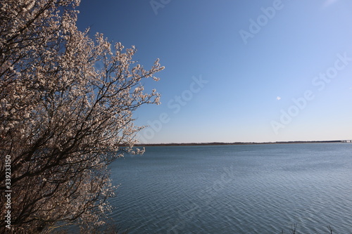 sunset over the river