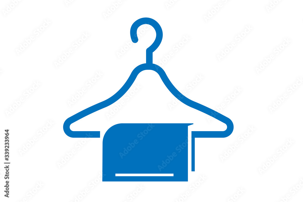 Towel hanging on the hanger icon vector blue version Towel hanging on the hanger icon vector blue version