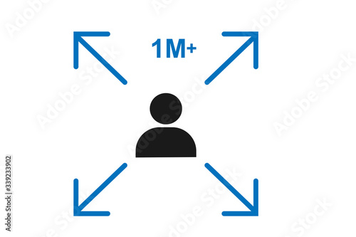 Keep distance sign. Coronovirus epidemic protective equipment. Preventive measures. Steps to protect yourself. Keep the 1 meter distance. Vector illustration.
