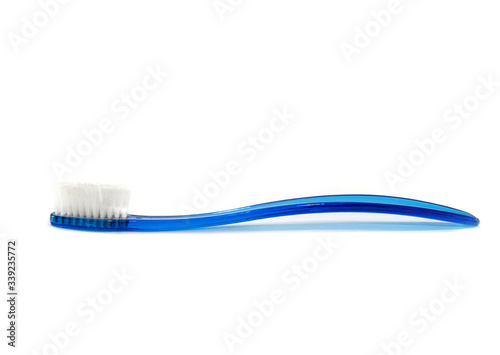 blue toothbrush isolated on a white background.