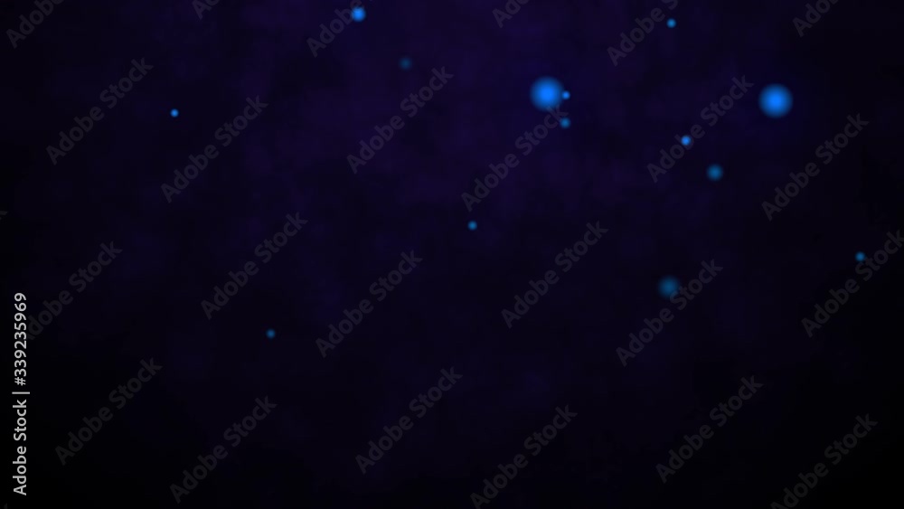 Abstract blue colored bouncing particle background in full Hd resolution.