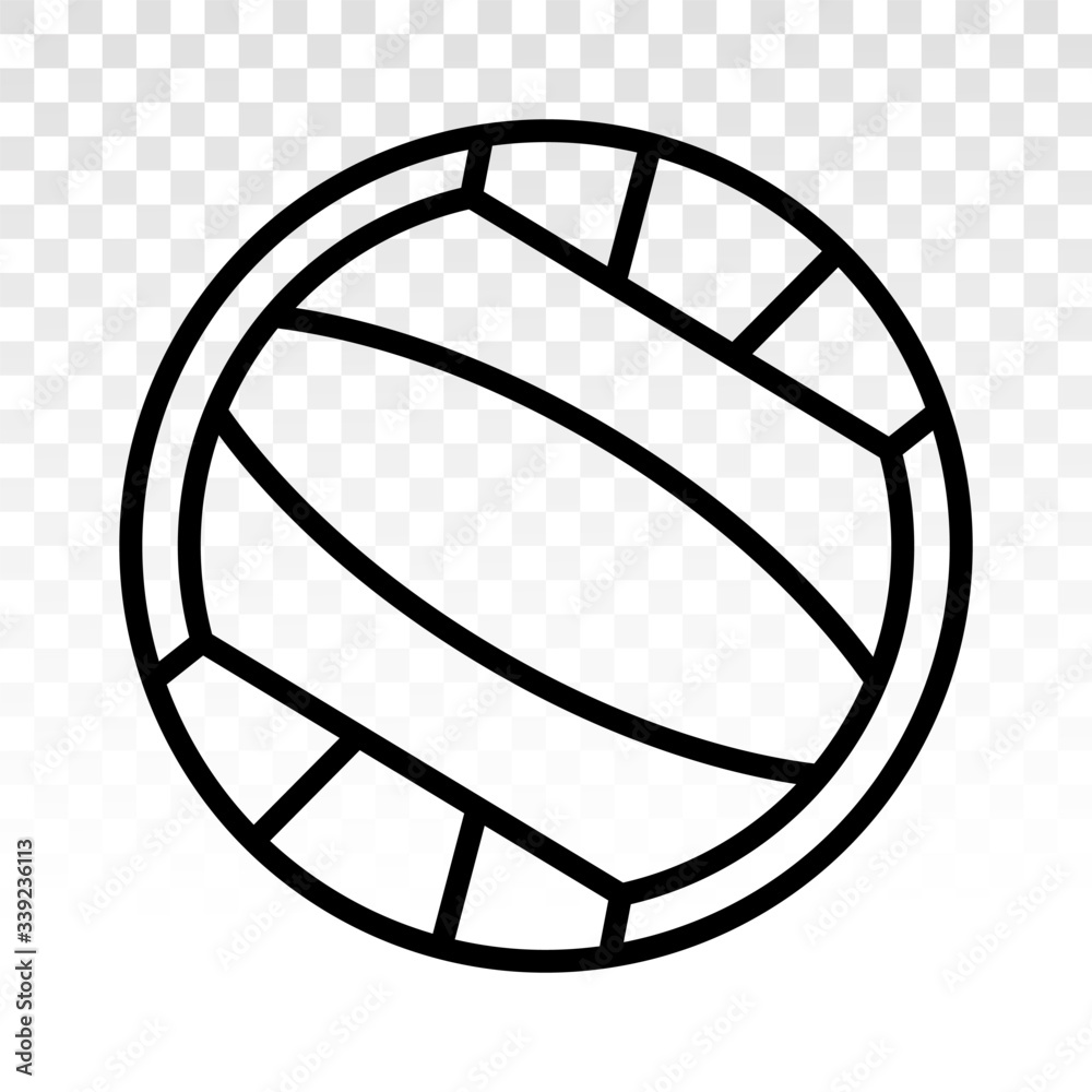 Beach volleyball ball vector line art icons on a transparent background