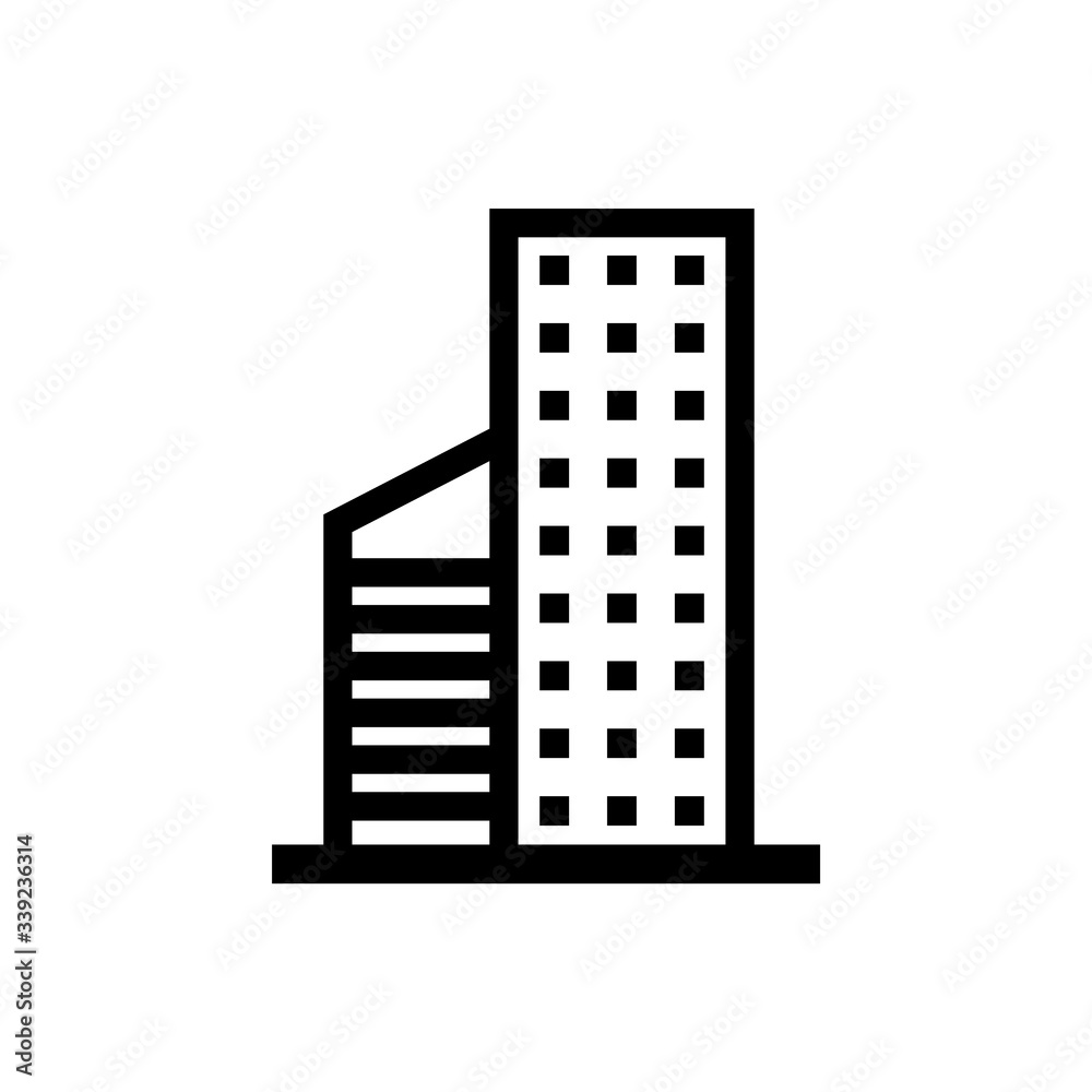 Skyscraper line icon, logo isolated on white background