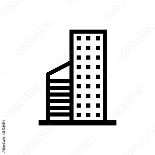 Skyscraper line icon, logo isolated on white background
