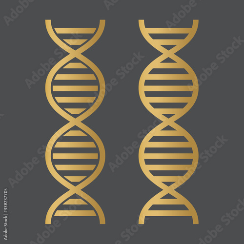 golden DNA helix icon- vector illustration