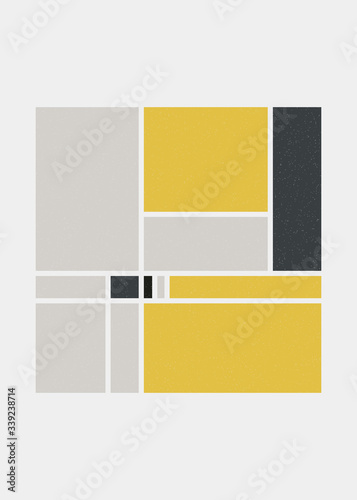 Mondrian style art colorful logo design illustration photo