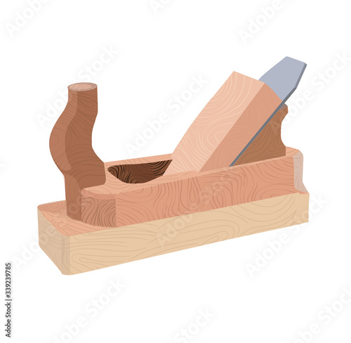 Vector illustration. Joiner's tool for woodwork. Jigsaw for a joiner. The tool in the vector.