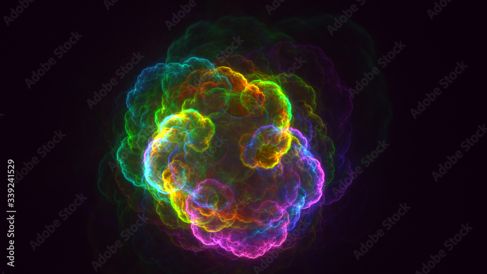 Obraz premium 3D rendering abstract fractal light background