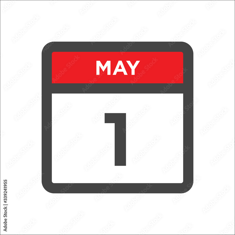 May 1 calendar icon w day of month May 1 calendar icon w day of month