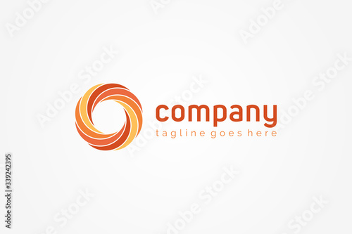 Abstract Sun Logo. Vintage Radial Waves Letter O isolated on White Background. Flat Vector Logo Design Template Element.
