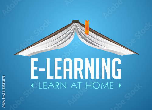 Book as a house roof - elearning idea - stay at home and learn without going to school