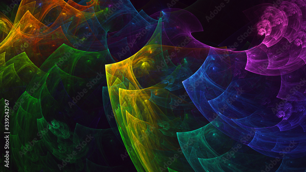 Naklejka premium 3D rendering abstract fractal light background