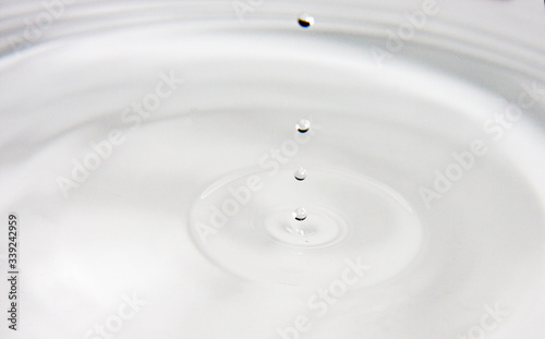 water droplets and splash with white background