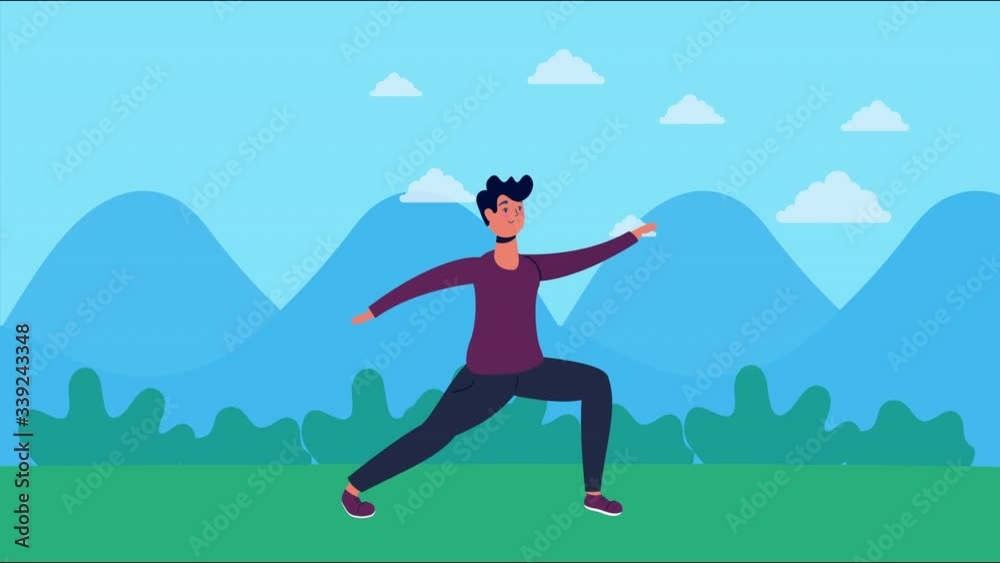 man practicing exercise in the park