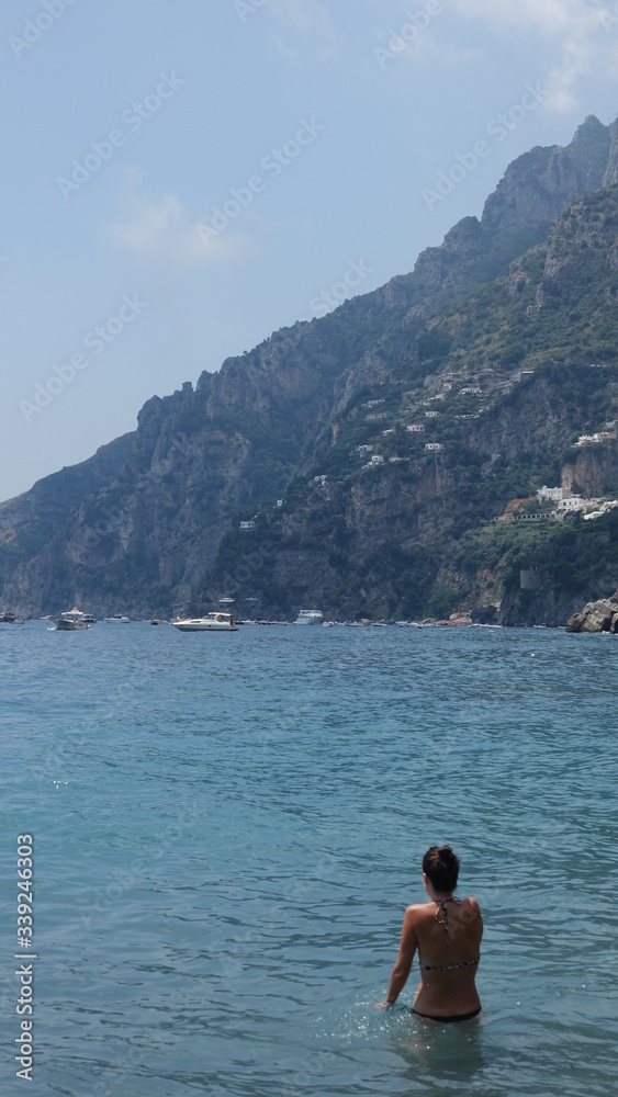 Amalfi Costa, Italy, The beach, the tourist, the rock