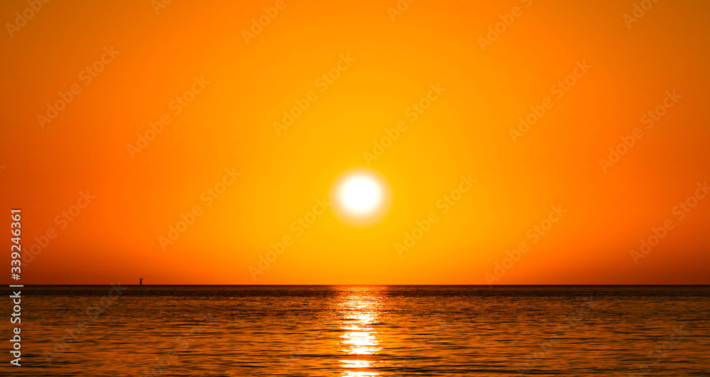 sunset in the sea