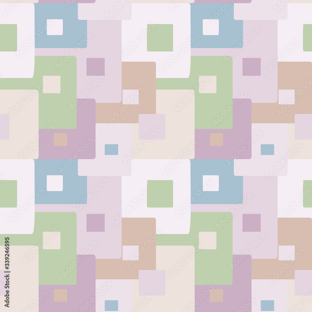 Abstract seamless pattern of squares. Used for printing textiles, covers. Creative pastel color style. Abstract seamless pattern of squares. Used for printing textiles, covers. Creative pastel color style.