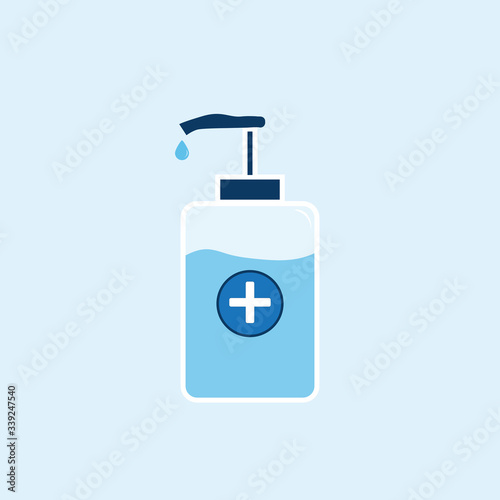 Hand sanitizers Symbol or icon. Alcohol rub sanitizers and soap kill most bacteria, fungi and stop some viruses such as coronavirus. Hygiene product. Covid-19 spread prevention.