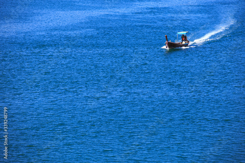 one boat in wide sea