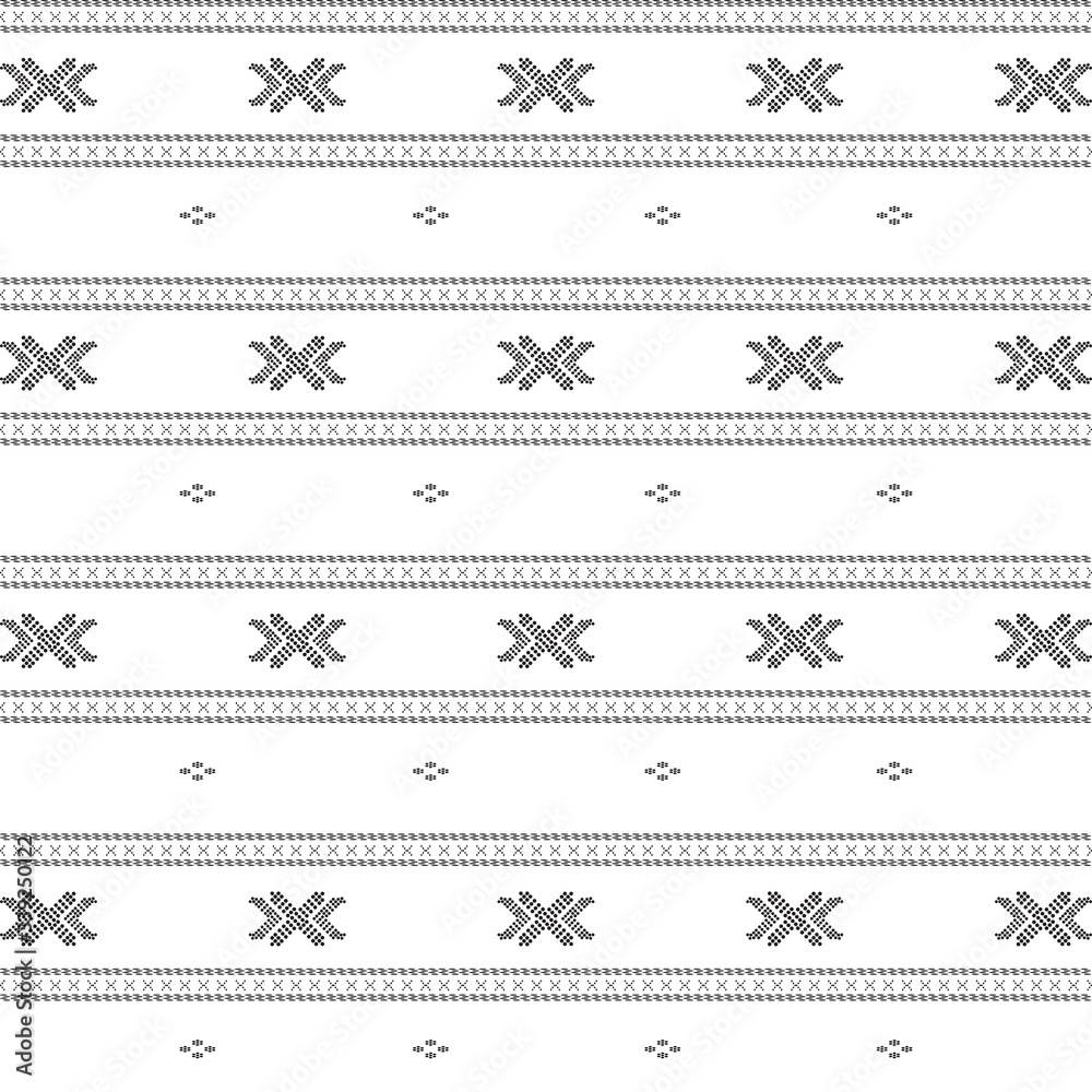 Seamless geometric ornamental vector pattern with dots black design. Abstract background motif ulos. creative design cloth pattern. tribal ethnic flat design. Fabric print