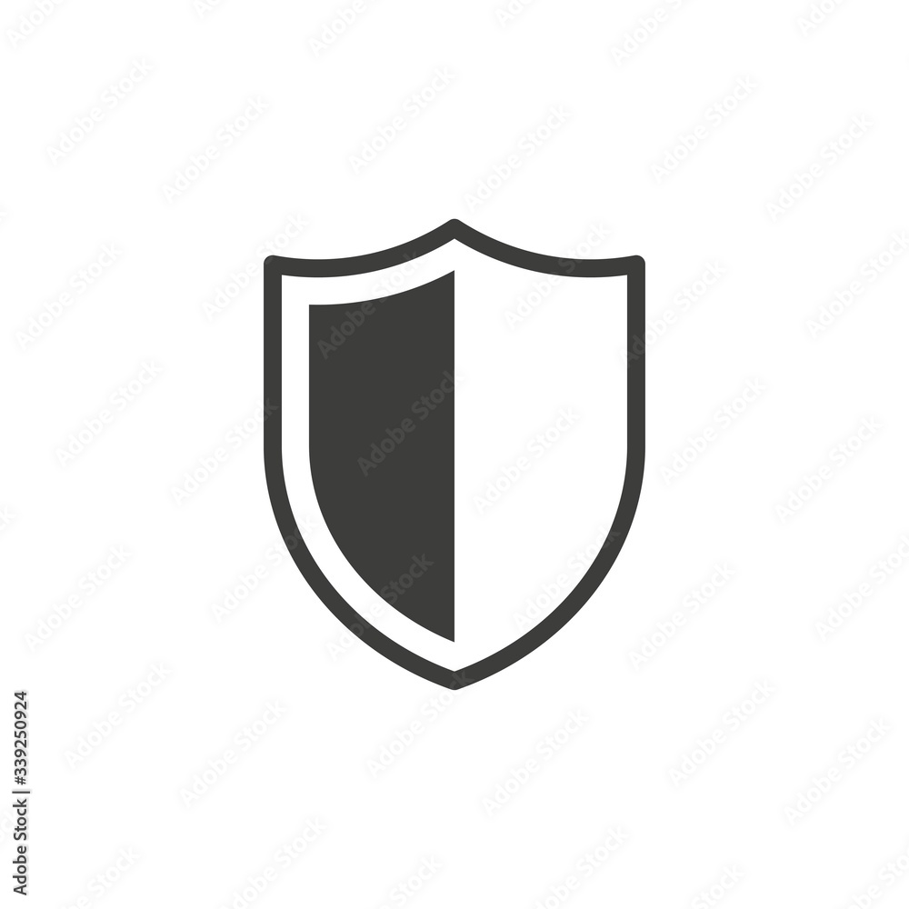 Shield icon on white background Shield icon on white background
